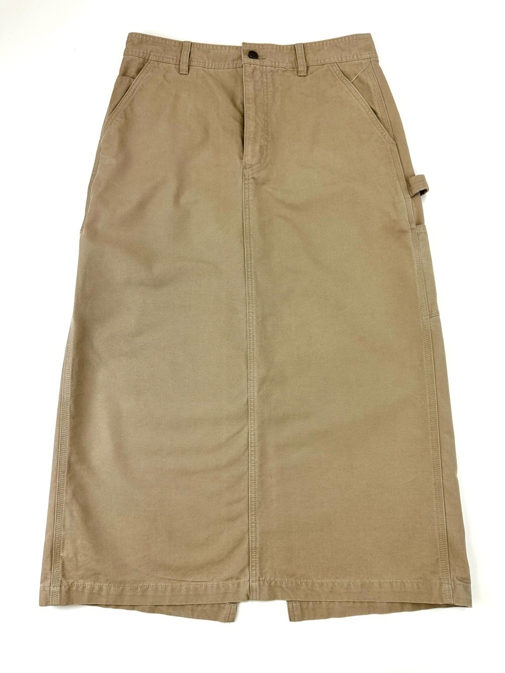 Aritzia TNA Greenwich Utility Maxi Skirt Cotton Canvas Size 10 Tan Workwear